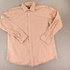 Banana Republic Shirt Mens XL Orange Fine vertical stripe Cotton Classic Fit